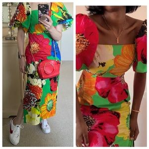 Christopher John Rogers for Target Floral Puff Sleeve Dress Size 0